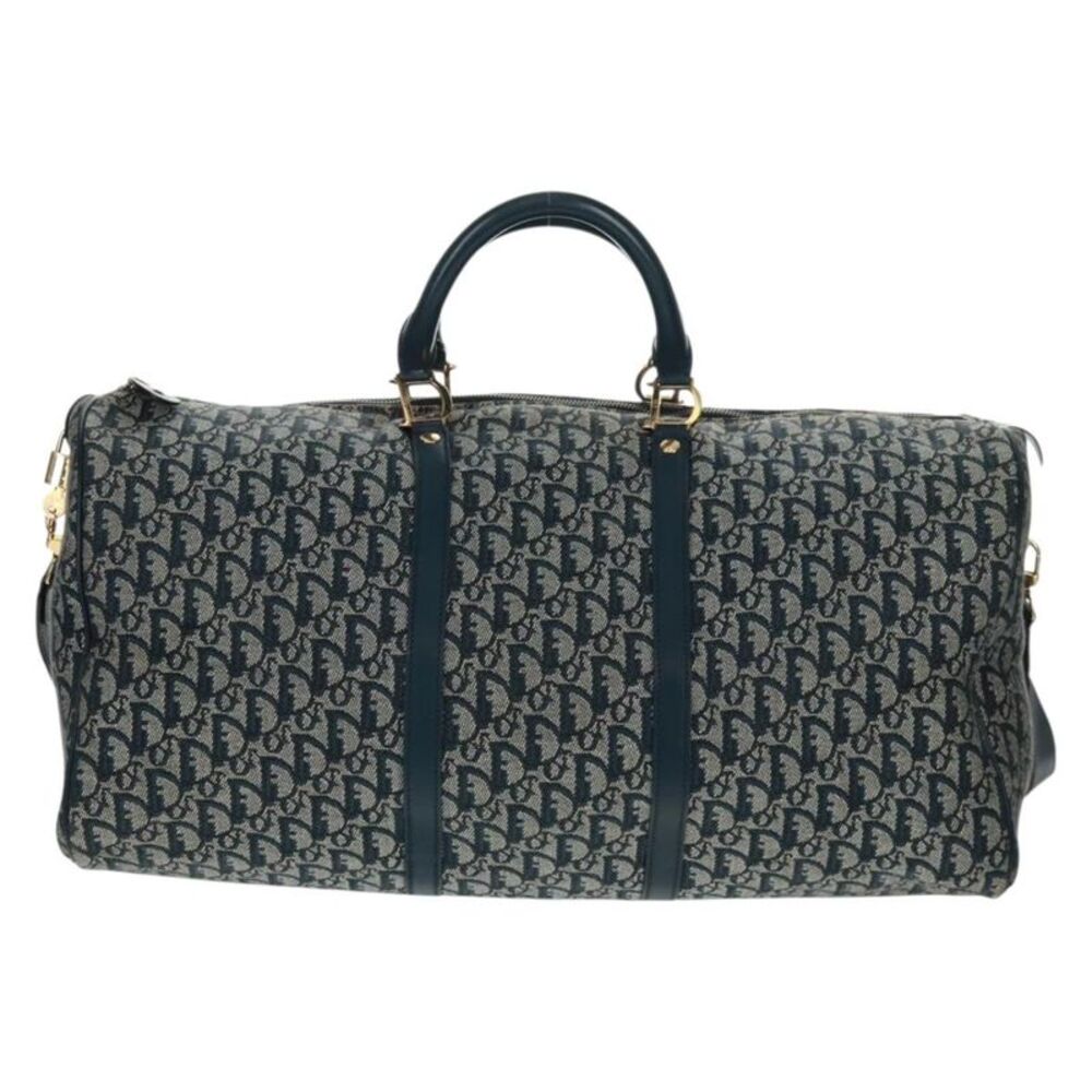 Christian Dior Vintage Trotter Boston Diorissimo Canvas Navy Canvas Handbag